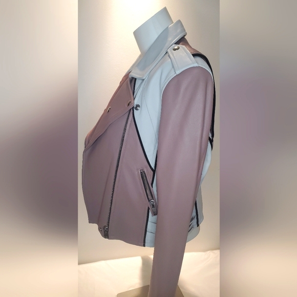 🔥Host Pick🔥NWT IRO women -size 42-leather moto Jacket-colorblock - Picture 4 of 15